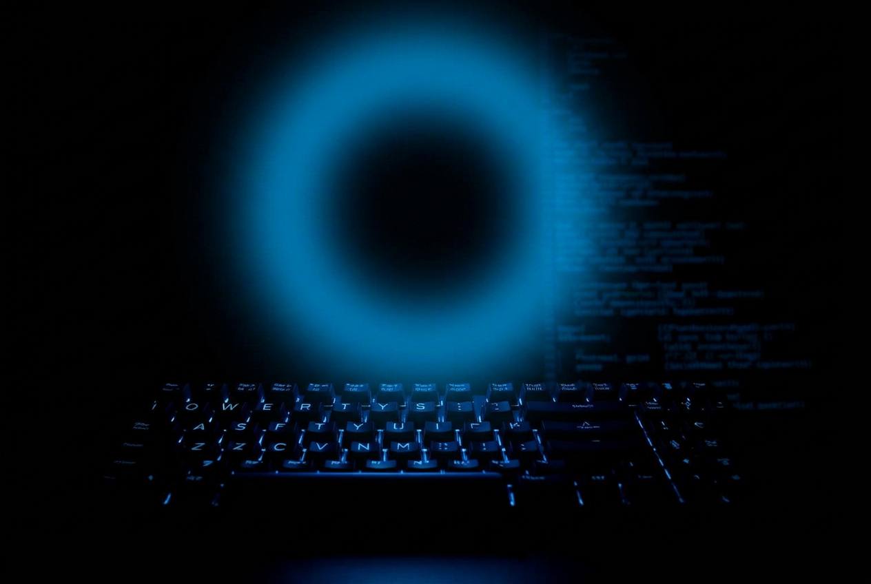 A backlit keyboard glowing in the dark, representing builders who turn ideas into code